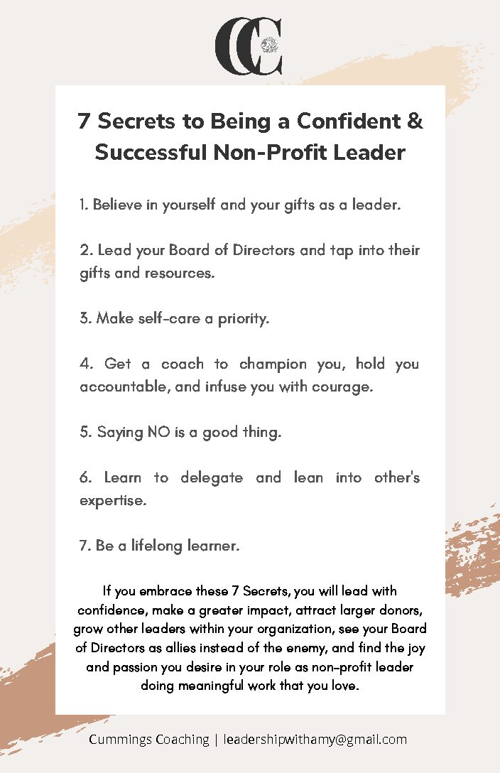 7 Secrets To Being a Confident & Successful Non-Profit Leader Flyer